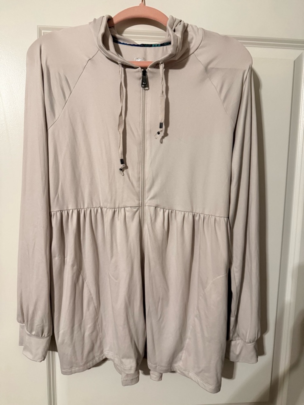 LUG Shimmy Cream Color Drawstring Zip Hoodie Jacket Size M New No Tags